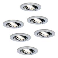 Set van 6 Maya LED inbouwspots - 5 Watt 400 lumen - 4000K Neutraal wit - GU10 - Dimbaar - Rond - Kantelbaar - IP20 voor binnen - Chroom