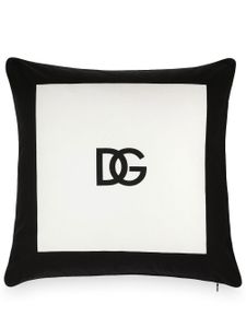 Dolce & Gabbana coussin en coton à logo imprimé - Noir