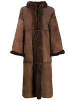 Christian Dior Pre-Owned manteau mi-long en peau de mouton (années 1980) - Marron