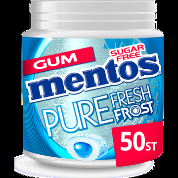 Mentos Gum Pure Fresh Frost Euca Menthol Suikervrij Pot 50 stuks bij Jumbo