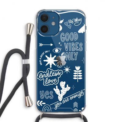 Good vibes: iPhone 12 Transparant Hoesje met koord