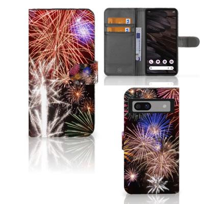 Google Pixel 7A | Wallet Case | met Pasjes | Vuurwerk