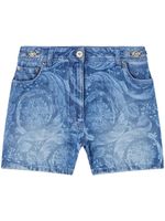 Versace short en coton à patch logo - Bleu