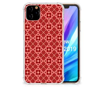 Apple iPhone 11 Pro Max Doorzichtige Silicone Hoesje Batik Rood