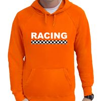 Oranje Racing supporter / race fan hoodie voor heren