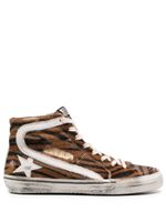 Golden Goose zebra-print high-top sneakers - Marron - thumbnail