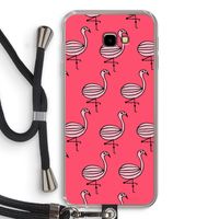 Flamingo: Samsung Galaxy J4 Plus Transparant Hoesje met koord