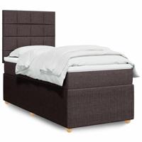 Boxspring met matras stof donkerbruin 80x200 cm