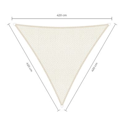 Sunfighter schaduwdoek driehoek wit 4.2x4.2x4.2m.