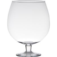 Transparante luxe stijlvolle Brandy vaas/vazen van glas 24 cm   -