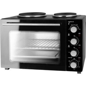 EMERIO MO-125236.4 Mini-oven Heteluchtfunctie, Incl. kookplaat, Grillfunctie, Met kookfunctie, Multifunctioneel, Kijkvenster, Convectiefunctie