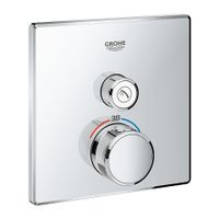Grohe SmartControl Inbouwthermostaat - 2 knoppen - vierkant - chroom 29123000 - thumbnail