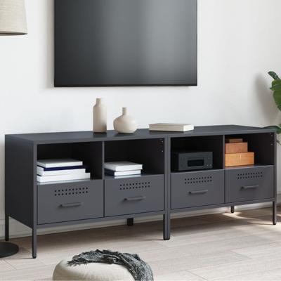 Tv-meubelen 2 st 68x39x50,5 cm staal antracietkleurig