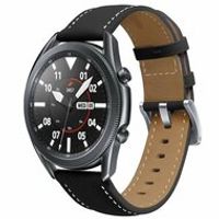 Premium Leather bandje - Zwart - Samsung Galaxy Watch 4 Classic - 42mm & 46mm - thumbnail