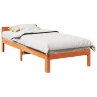 Bedframe zonder matras massief grenenhout wasbruin 80x200 cm