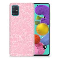 Samsung Galaxy A51 | TPU Case | White Flowers