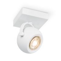 Moderne LED Wandspot Nop - Wit - 9.5/9.5/14cm - Dimbaar - plafonniere gemaakt van metaal - inclusief LED lichtbron - GU10 fitting - 5W - 390lm - 3000K - warm wit licht - thumbnail