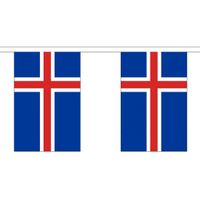 2x Polyester vlaggenlijn van IJsland 3 meter   -