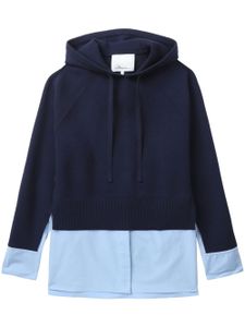 3.1 Phillip Lim hoodie superposé à manches longues - Bleu