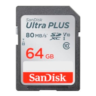 Sandisk SDXC Elite Ultra Plus 64.0GB 80MB/s CL10 Incl Rescue Pro