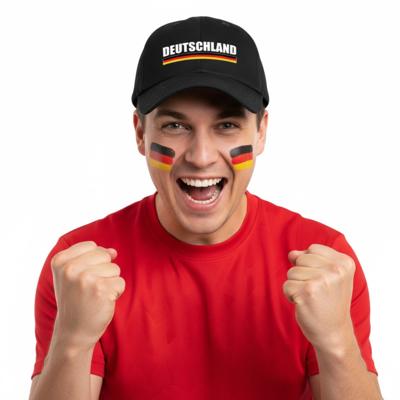 Duitsland supporters set - baseballcap zwart - met vlag schminkstift - volwassenen - landen