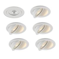 LED-inbouwspot set 6 stuks Sienna wit 5W extra warm-wit 2700K