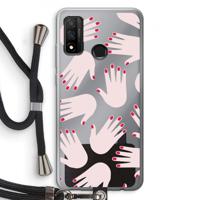 Hands pink: Huawei P Smart (2020) Transparant Hoesje met koord