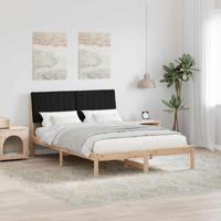 Bedframe met hoofdeinde Bruin 135 x 190 cm Massief grenenhout