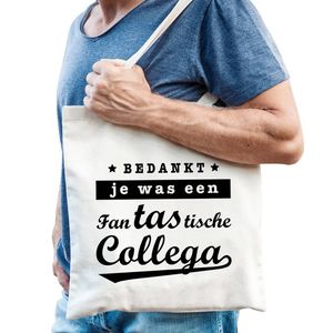 Fantastische collega cadeau tas / shopper naturel katoen voor heren - Feest Boodschappentassen