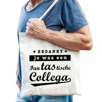 Fantastische collega cadeau tas / shopper naturel katoen voor heren - Feest Boodschappentassen