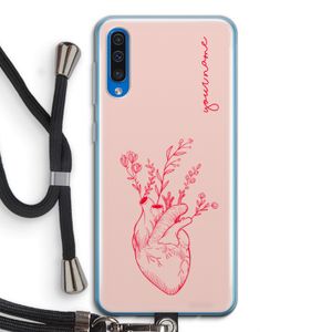 Blooming Heart: Samsung Galaxy A50 Transparant Hoesje met koord