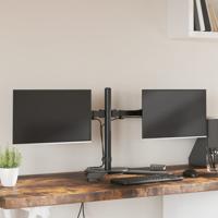 VidaXL Monitorstandaard dubbel vesa 75/100 mm staal zwart