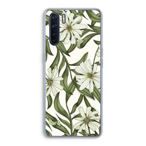 Wit bloemenpatroon: Oppo A91 Transparant Hoesje