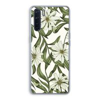 Wit bloemenpatroon: Oppo A91 Transparant Hoesje