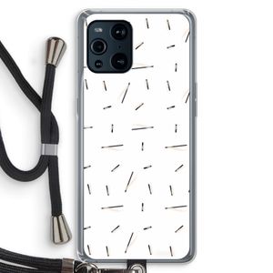 Hipster stripes: Oppo Find X3 Transparant Hoesje met koord
