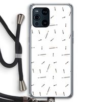 Hipster stripes: Oppo Find X3 Transparant Hoesje met koord