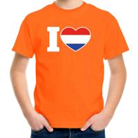 Oranje I love Holland supporters t-shirt - voor kinderen - Koningsdag - Holland - Nederland thema