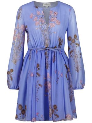 Giambattista Valli robe Mini Carnation Bouquets en soie - Violet