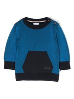 BOSS Kidswear pull en maille à logo imprimé - Bleu