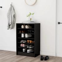 Schoenenkast 60x35x92 cm bewerkt hout zwart