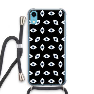 Eyes pattern: iPhone XR Transparant Hoesje met koord