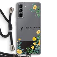 Gele bloemen: Samsung Galaxy S21 Transparant Hoesje met koord