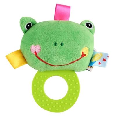Baby hand gripping gom rammelaar pluche speelgoed kleur: kikker