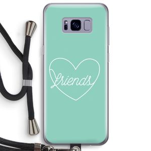 Friends heart pastel: Samsung Galaxy S8 Plus Transparant Hoesje met koord