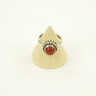 Zilveren Ring met Carneool Maat 17,5 (Sterling Zilver 925)