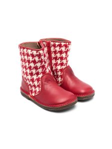 Pèpè bottines en cuir à motif chevrons - Rouge