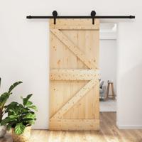 Schuifdeur met beslag 95x210 cm massief grenenhout