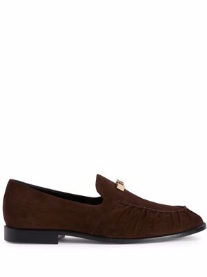 Giuseppe Zanotti mocassins Jareth à plaque logo - Marron