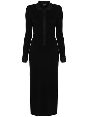 TOM FORD robe en maille à coupe longue - Noir