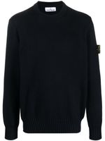 Stone Island Compass-motif cotton-blend jumper - Bleu